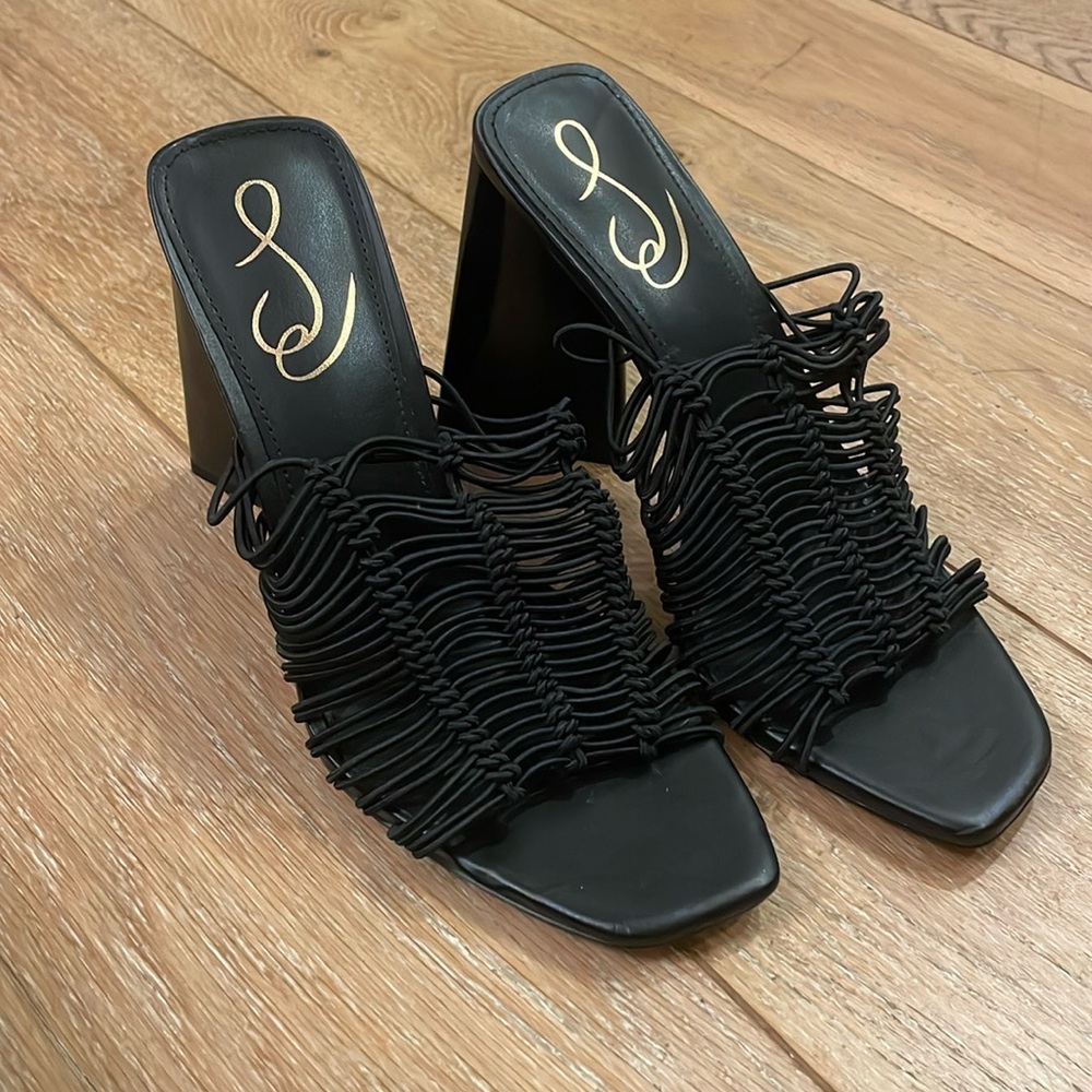 NWT Sam Edelman Womens Laurette Strappy Open Toe Heels Black 7.5 M